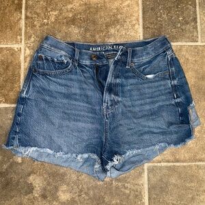American Eagle Outfitters Blue Jean Shorts High-Waisted Cut-Off